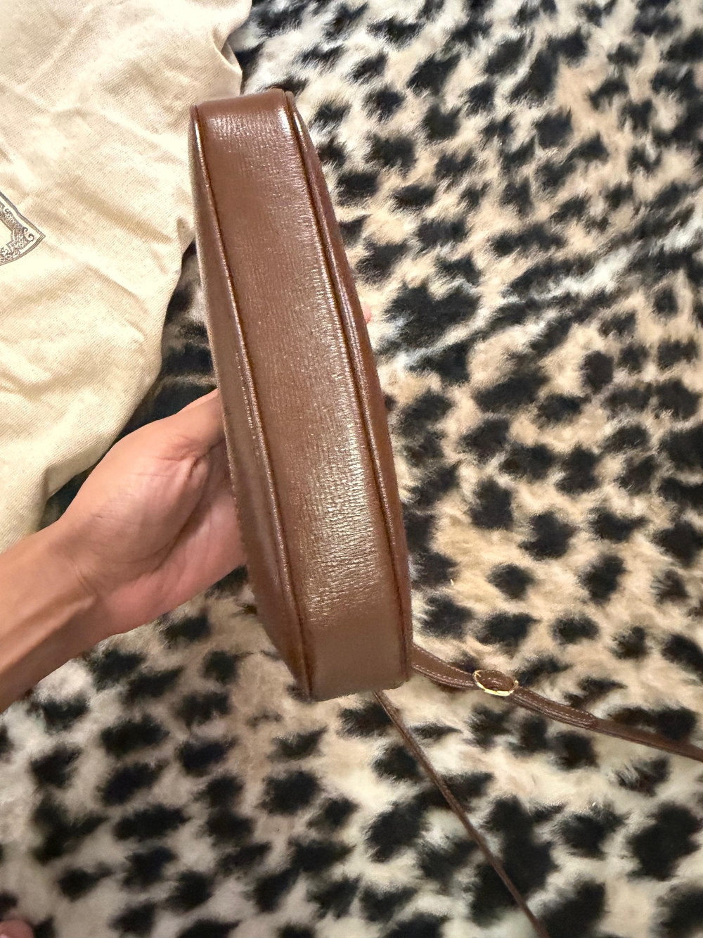 Gucci Beige GG Canvas Crossbody with Brown Leather and Green-Red Web - Picture 4 of 6